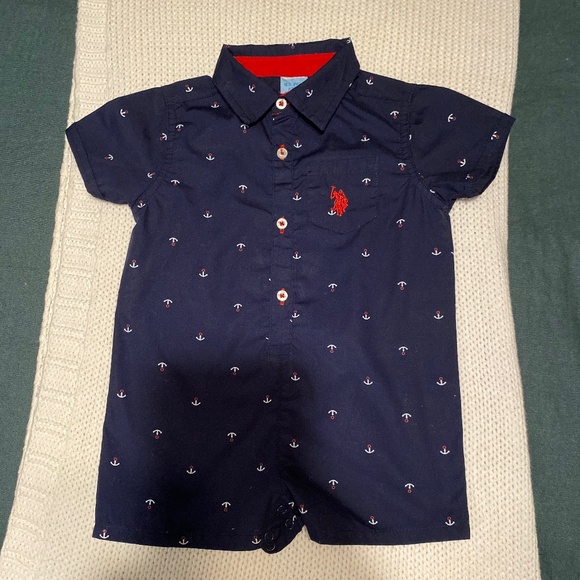 US Polo Assoc Boys Romper Size 24Months EUC - Picture 1 of 5